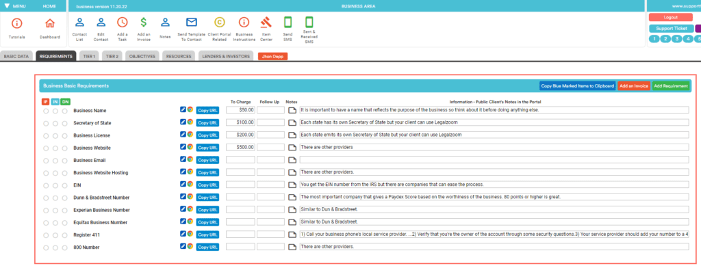 Business Requirement Tool - Business Credit Builder Software