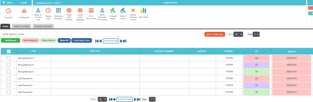 Sample Derogatory Items - Business Credit Builder Software Sample Derogatory Items - Business Credit Builder Software