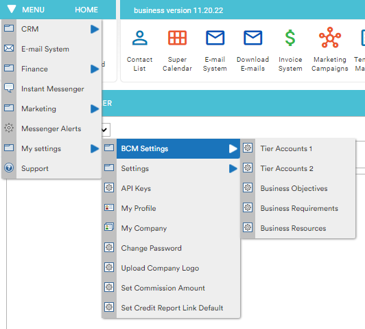 Vendors Setting - Business Credit Machine